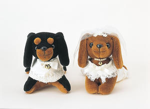 【送料無料】【完成品】ミニチュアダックス(洋装)【ダックス　ドッグ　ウェルカム　マスコット　結婚式　ウェディング　ウエディング　ブライダル　ドール】　【パナミ手芸メーカー直販　タカギ繊維】