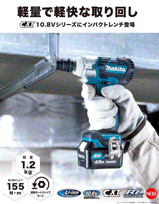 楽天市場 マキタ Tw161dsmx 充電式インパクトレンチ 10 8v 4 0ah 155n M セット品 製品保証サービス有り 高橋本社 楽天市場店