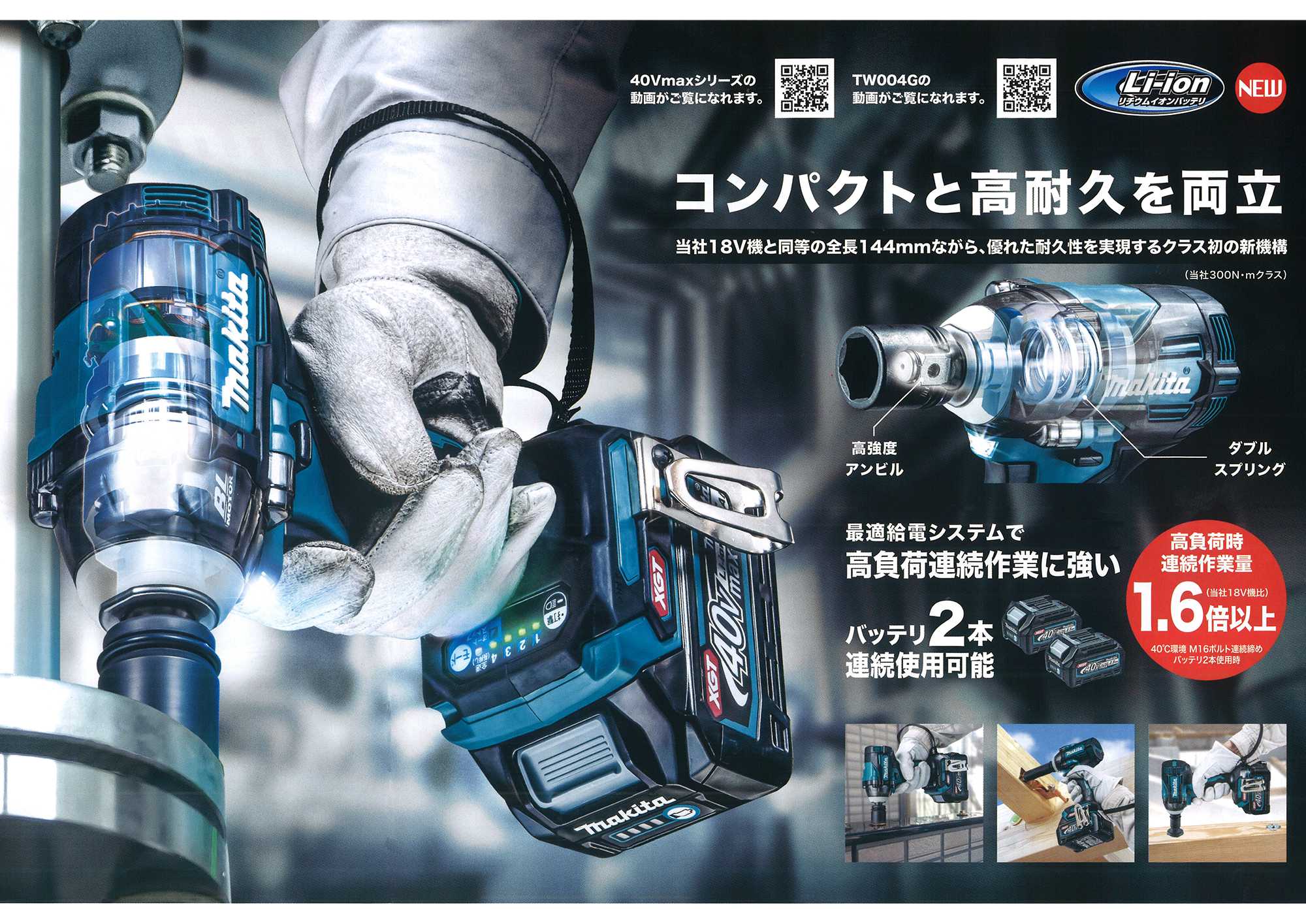 マキタ(makita) TW004GRDX 充電式インパクトレンチ 40V DIY・工具 | eu