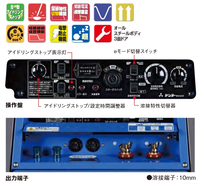 デンヨー(Denyo) ガソリンエンジン溶接機 GAW-155ES 発電機兼用型溶接 
