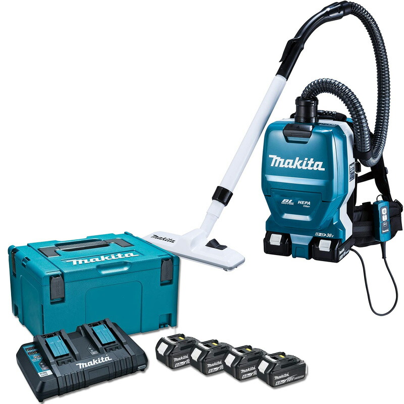 マキタ(makita) VC261DZ+A-67094 充電式背負いクリーナー パワーソースキット2 18V+18V\u003d36V 集塵容量2.0L【バッテリー/充電器セット】