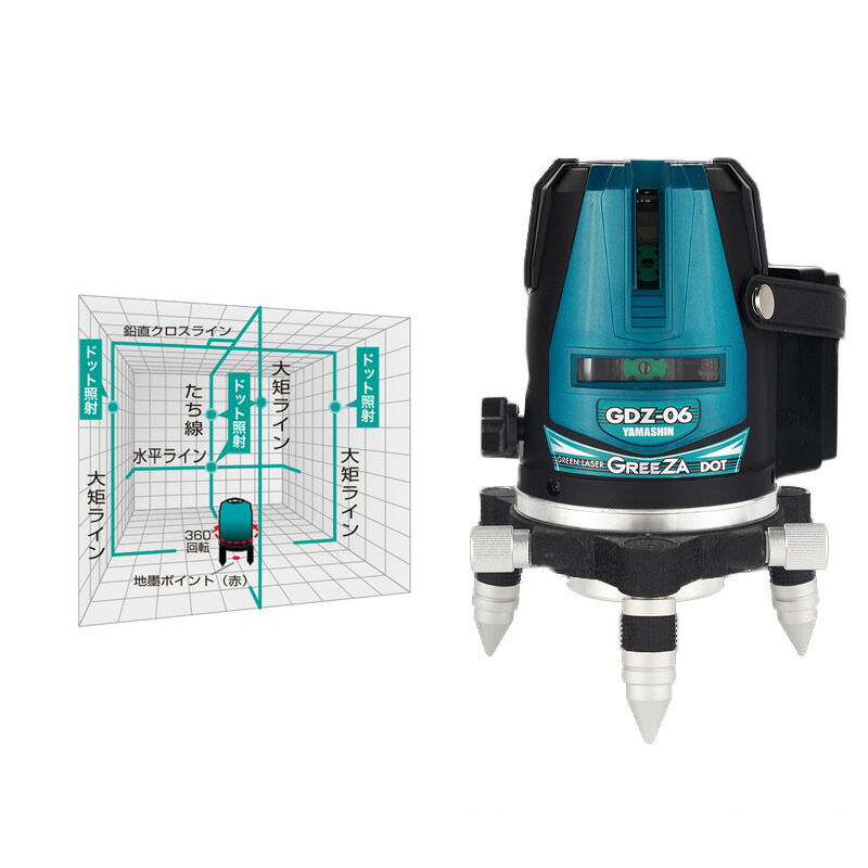 楽天市場】山真製鋸(Y'sGODJAPAN) グリーンレーザー墨出し器 フル