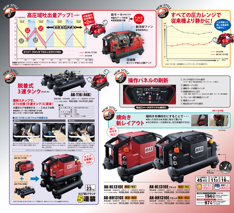 マックス(MAX) 高圧 常圧エアコンプレッサー AK-HL1310EAK98470 車用品