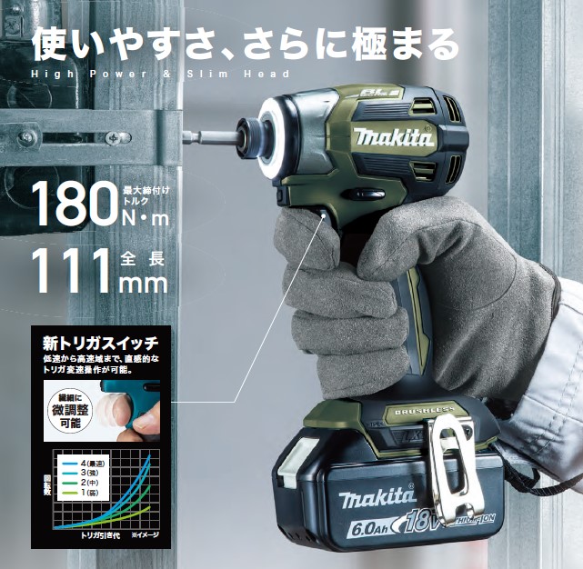 マキタ(makita) TD173DRGXB 充電式インパクト 黒 18V 6.0Ah ゼロブレ