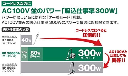 HiKOKI(ハイコーキ) RP3608DA(L)(2WP) 充電式集塵機(乾湿両用) マルチ