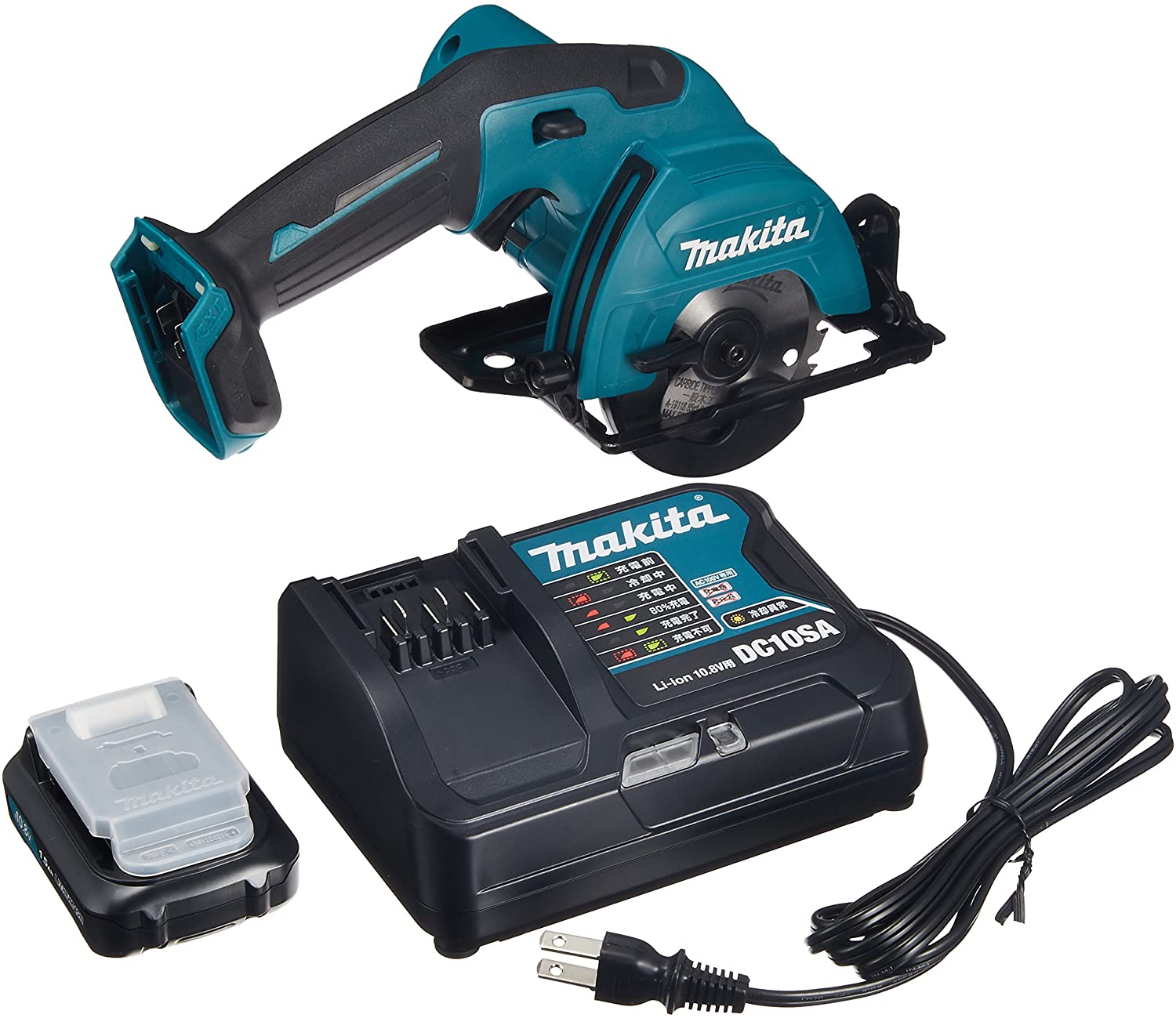 マキタ(makita) HS301DSH 10.8V 1.5Ah 充電式マルノコ 刃物径85ｍｍ 最大切込み深さ25.5ｍｍ【バッテリー/充電器セット】