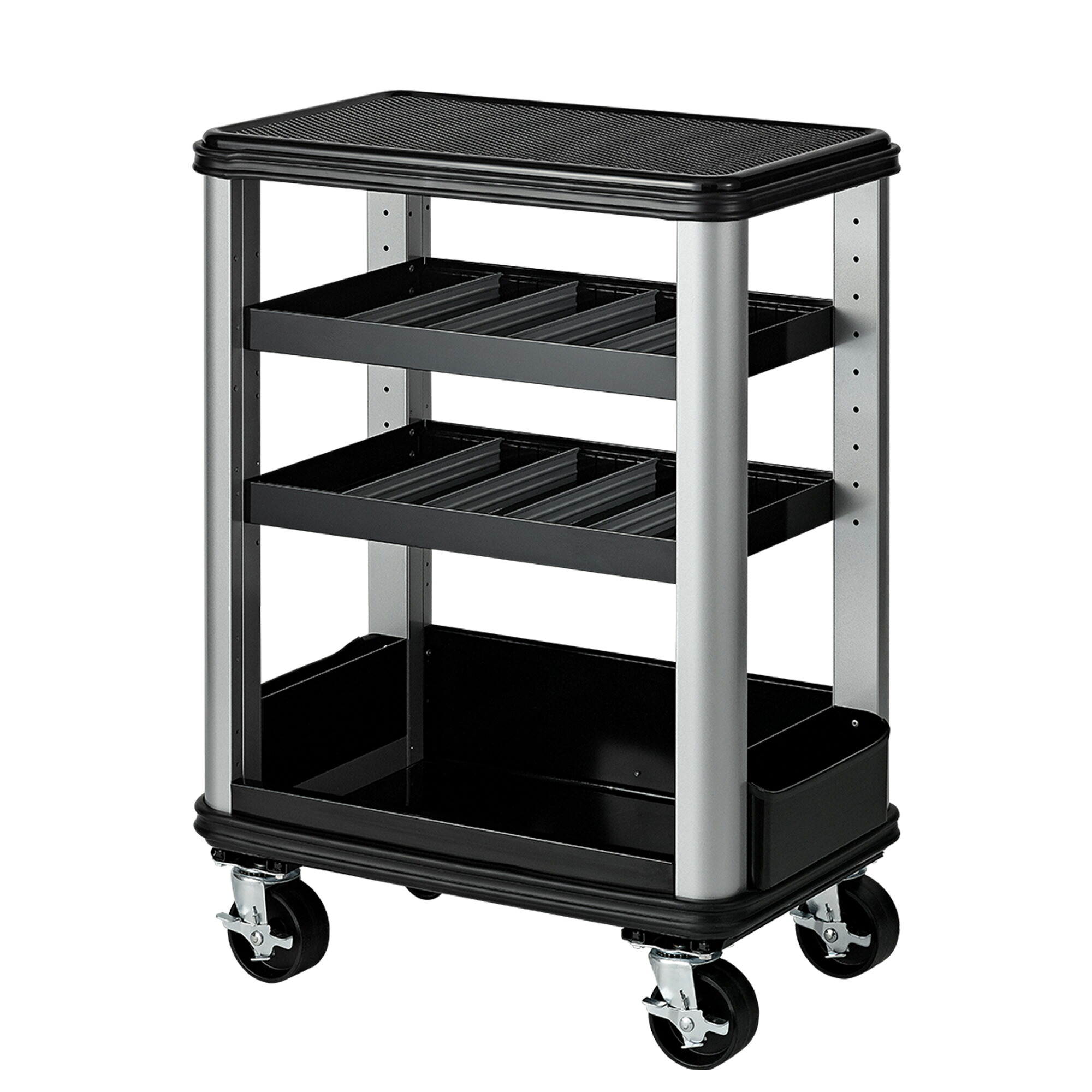 京都機械工具(KTC) ツールステーション SKR502C 耐荷重140kg 自在キャスター サイドポケット付 着脱式トレイ 工具収納 整備用ワゴン