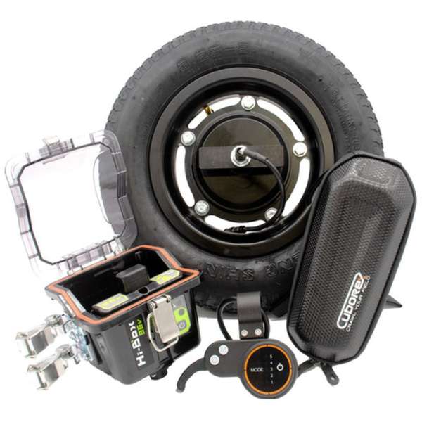 CuboRex E-cat Kit2 AEC2-13 一輪車電動化キット（バッテリー・充電器・ブレーキなし）IP54防塵防水対応 最大積載100kg