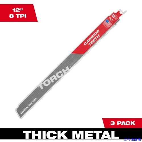 ミルウォーキー TORCH 金工用カーバイドレシプロソーブレード 8TPI 305mm 切断工具用アクセサリー 3本パック 12,210円