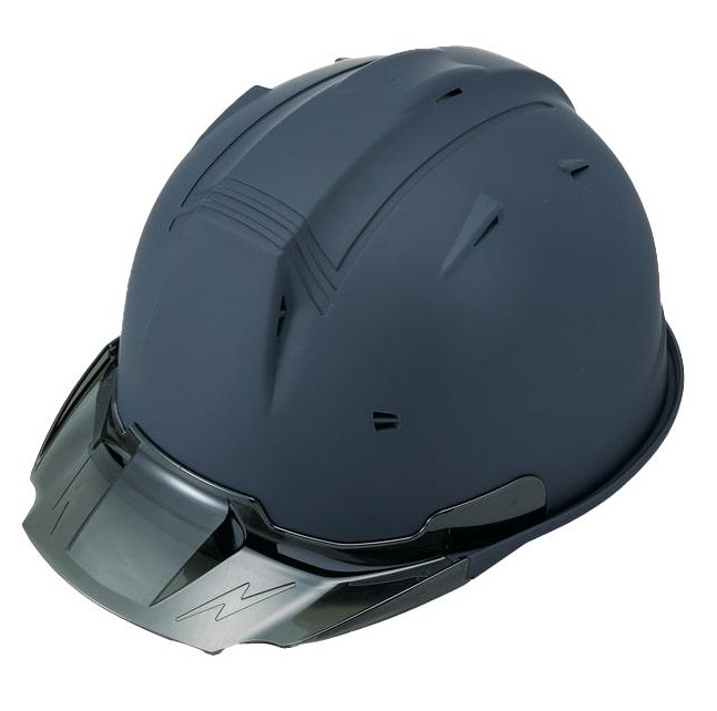 進和化学工業 ヘルメット SS-19Vプロ L紺マット スモークバイザー 最大61cm 410g