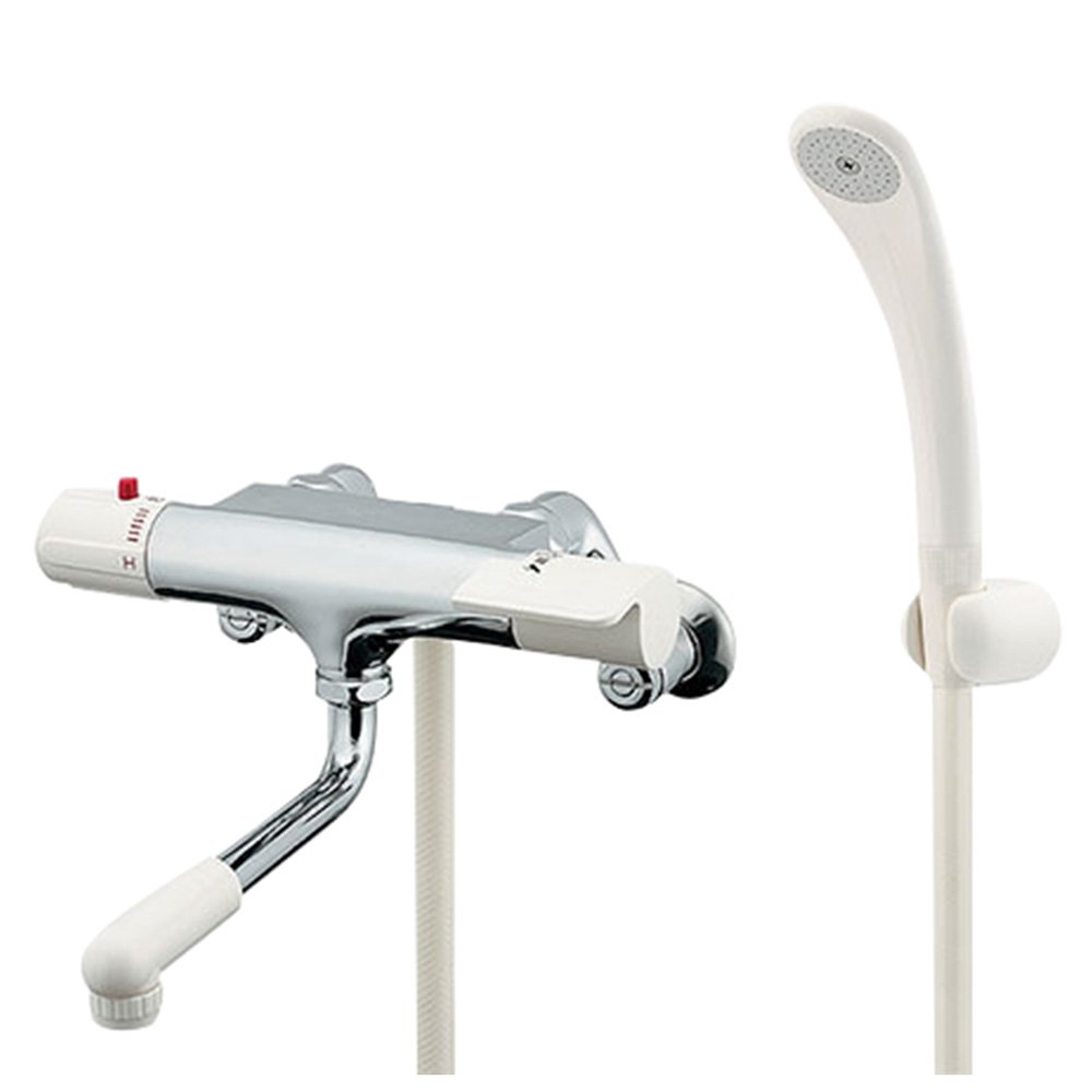 カクダイ サーモスタットシャワー混合栓 173-071 吐水口長さ170mm パイプ取付ネジW26山20