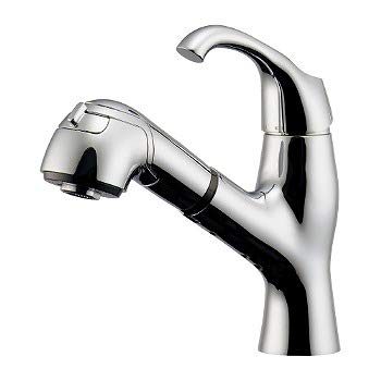 カクダイ 水栓金具 シングルレバー引出し混合栓 184-024K 取付穴径35～37ミリ