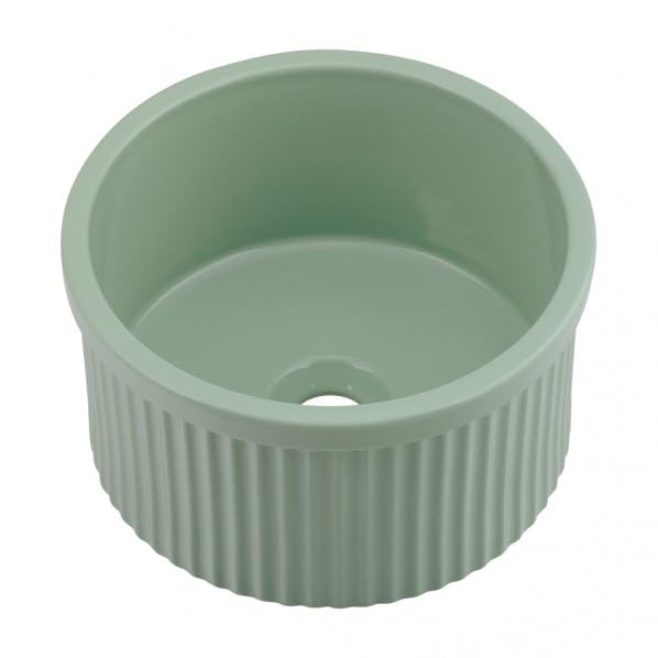 カクダイ 丸型手洗器 493-246-GR グリーン 美濃焼 陶器製