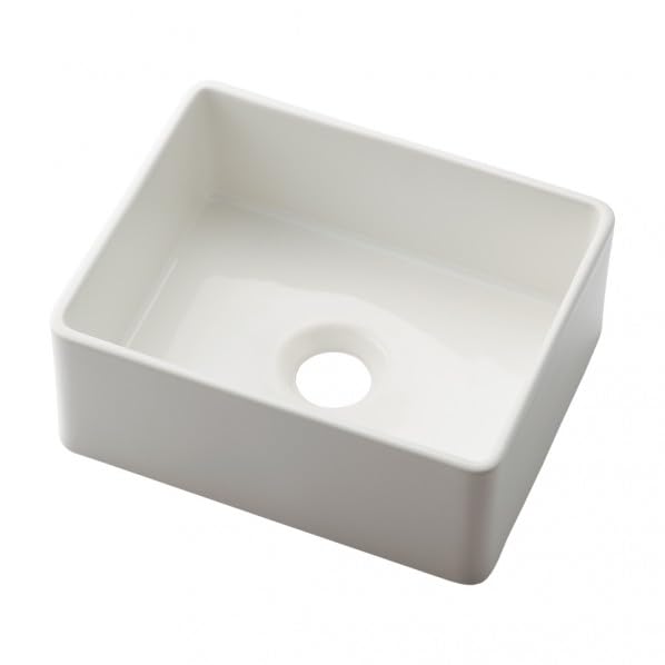 カクダイ 角型手洗器 493-272-W 固定金具付き 陶器製 密度の高い美濃焼 日本製