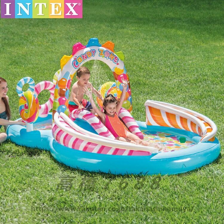 お歳暮 【対象年齢３歳】家でプール遊び！INTEX 家庭用プール 子供プール 滑り台付きプー ビニールプール 水遊び おもちゃ 送料無料 12,121円