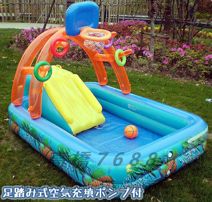送料無料 夏必須★暑さ対策 家庭用プール ビニールプール 多機能 滑り台付き 子供用ビニールプール ベビ