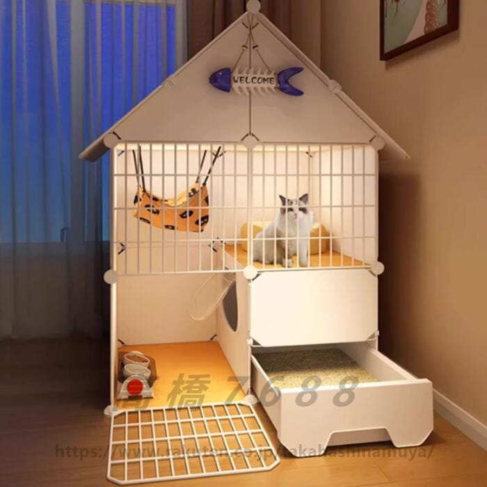 キャットケージ 3スタイル 2段 3段 組み立て 収納 ケージ 猫ケージ トイレ付き 引き出し式 留守番 脱走防止 保護 ねこ キャット ネコ ペット用品 大型 頑丈 猫ハウス かわいい おしゃれ 猫用品