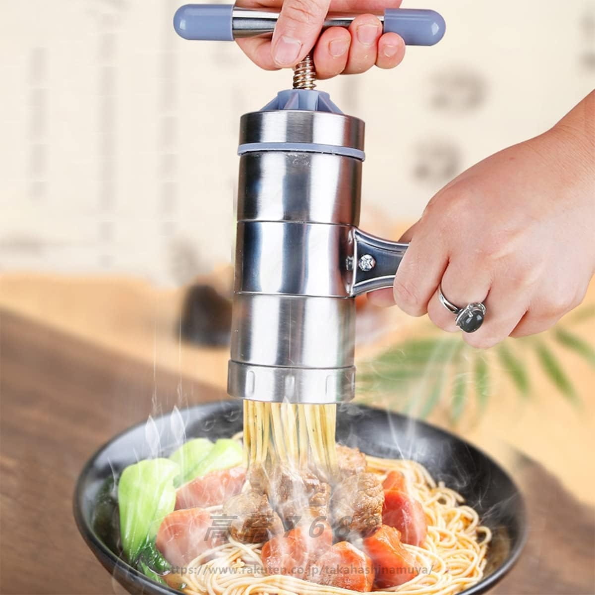 楽天市場】ハンドヘルドパスタマシン 手動式製麺機 麺プレス機自動
