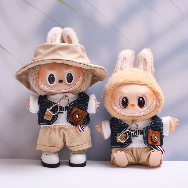 楽天市場】labubu キーホルダー ぬいぐるみ 服 15cm 座る ラブブ