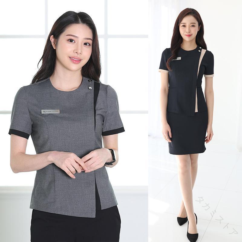 エステ ユニフォーム 制服 サロン スパ マッサージ リラクゼーション エステシャン セラピスト ビューテー 美容師 管理 ペデキュア オーバー オール 口腔 フロント 韓国 夏 レディース ｜タカミストア 7,431円