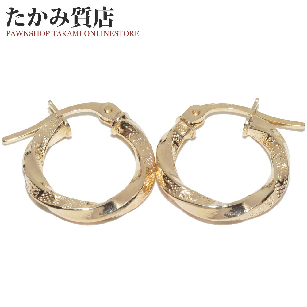 楽天市場】ウノアエレ ピアス K18YG フープピアス : たかみ質店楽天市場店