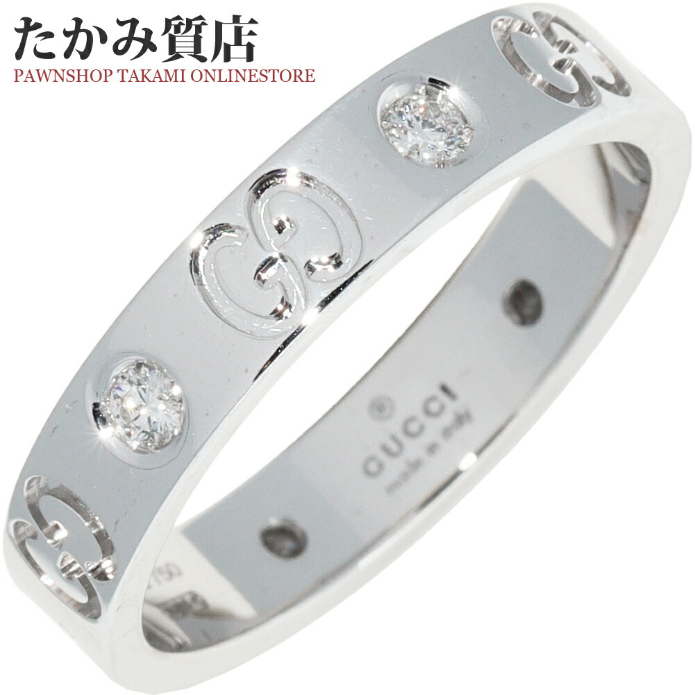 GUCCI アイコンリング 12号 K18WG GUCCI アイコンリング 12号 K18WG グッチ GUCCI アイコン トワール #12