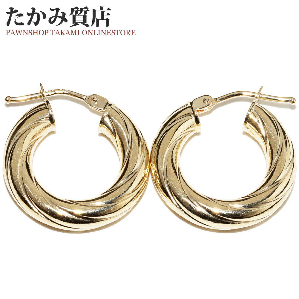 楽天市場】ピアス K18YG フープピアス : たかみ質店楽天市場店