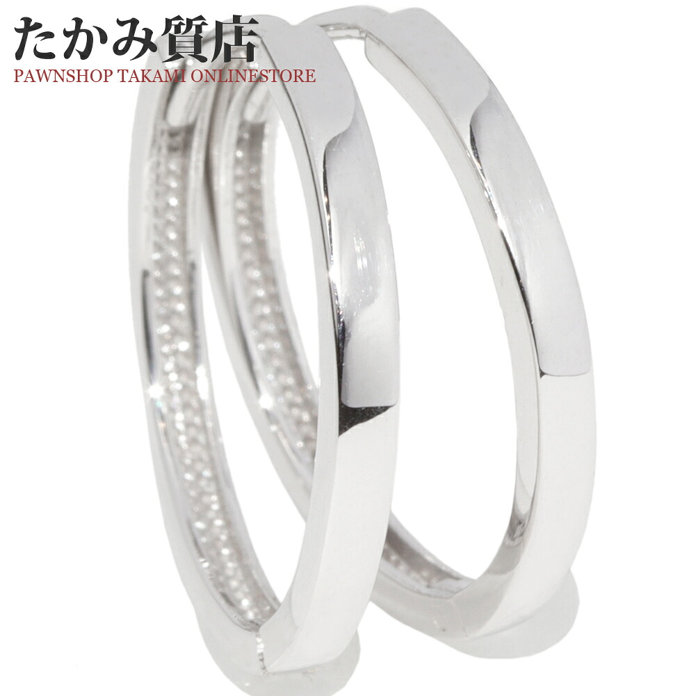 ピアス K18WG フープピアス