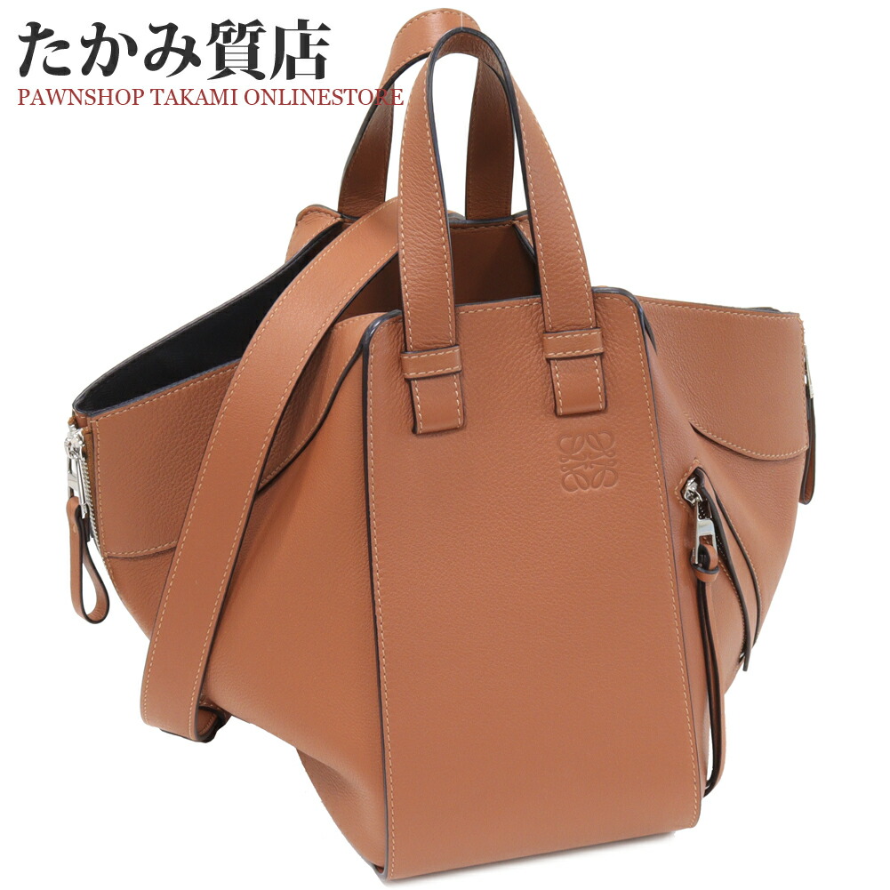 ロエベ ハンドバック ショルダーバッグ ハンモック スモール クラシックカーフ タン 2WAY 387.30.S35