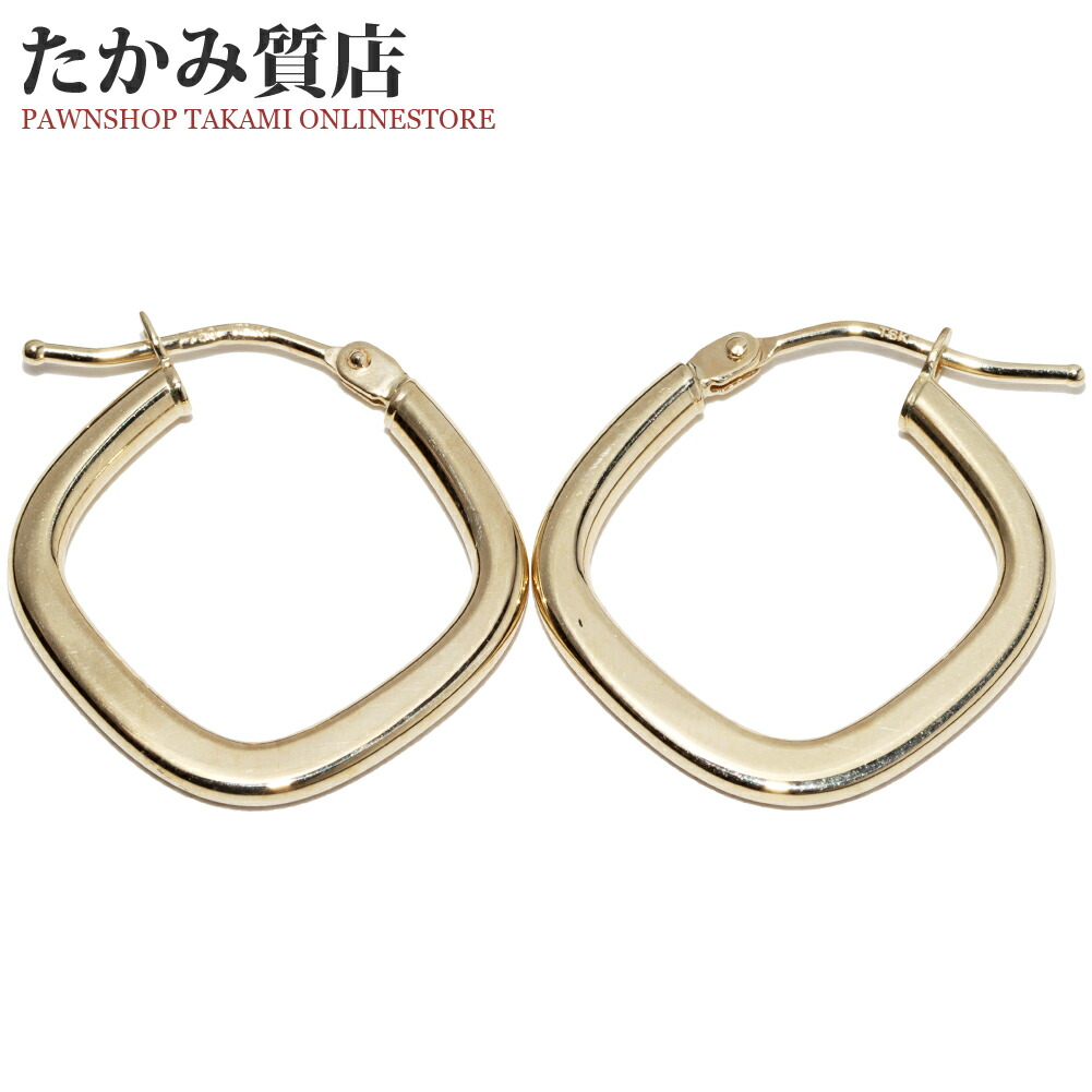 美品　K18YG フープピアス K18YG フープ ピアス（ピアス（両耳用））｜ete（エテ）の
