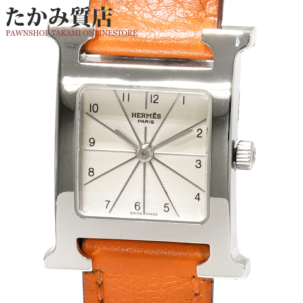 最終値下げ HERMES エルメス Hウォッチ HH1.801 メンズ HERMES エルメス Hウォッチ HH1.801 メンズ GP/レザー クオーツ