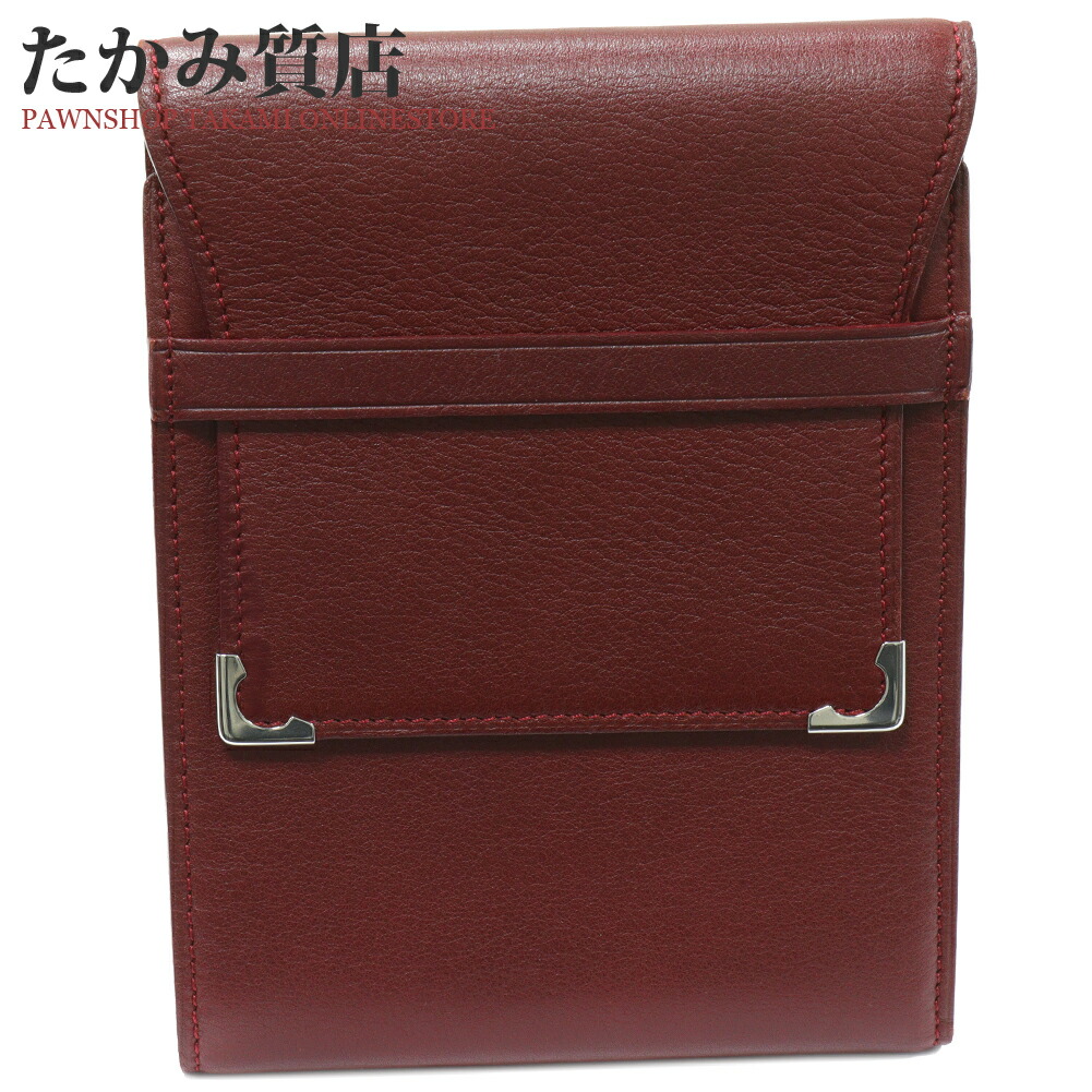 未使用級Cartier カルティエ　2つ折りがま口財布　マストライン　ボルドー 楽天市場】カルティエ 二つ折りがま口財布(小銭入れあり) カルティエ