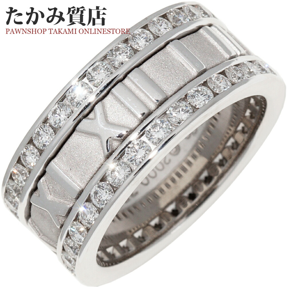 楽天市場】ティファニー 指輪 K18WG ダイヤ4P ピアスドアトラスリング