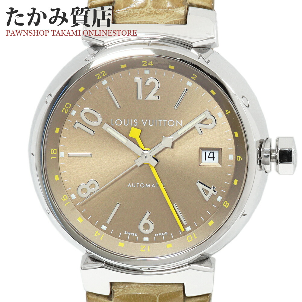 【正規品】LOUIS VUITTON 自動巻き時計 Q1132 タンブールGMT 楽天市場】ルイヴィトン タンブール GMT Q1132 メンズ : たかみ質店
