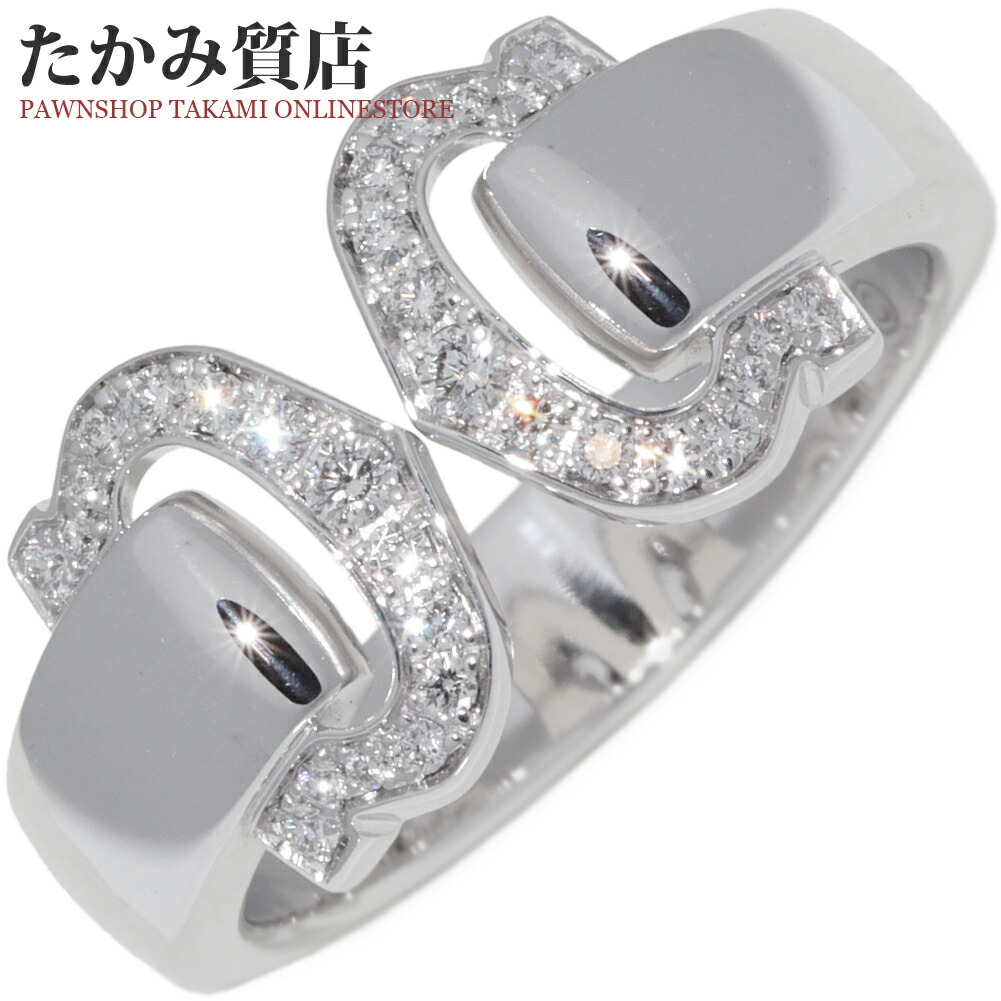 楽天市場】カルティエ 指輪 K18WG ダイヤ1P ハイラブリング #54