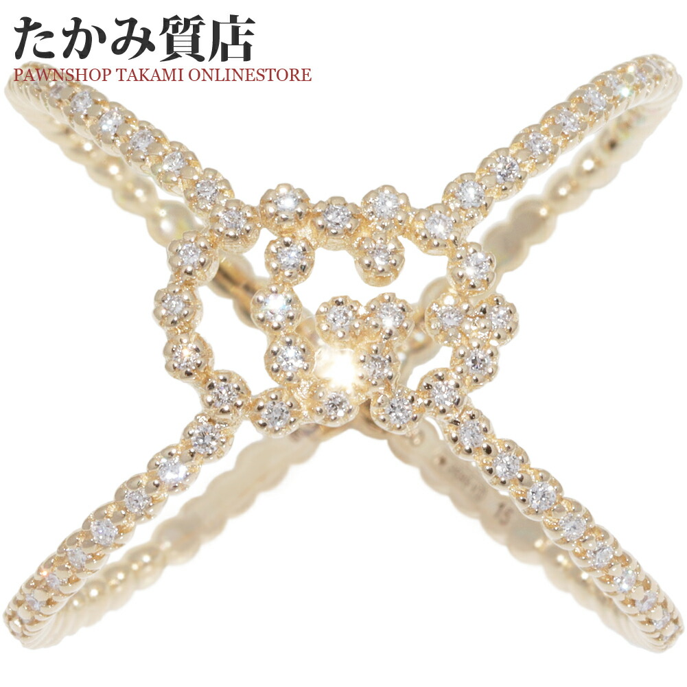 楽天市場】グッチ 指輪 K18WG ダイヤ12P ハートクロスリング #8(約9.5