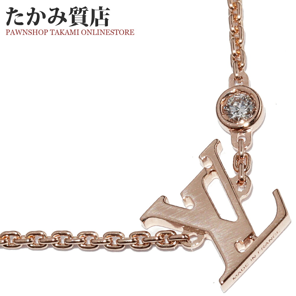 ルイヴィトン ペンダントネックレス K18PG ダイヤ1P(約0.03ct) パンダンティフ イディール ブロッサムLV ペンダントネックレス Q93655