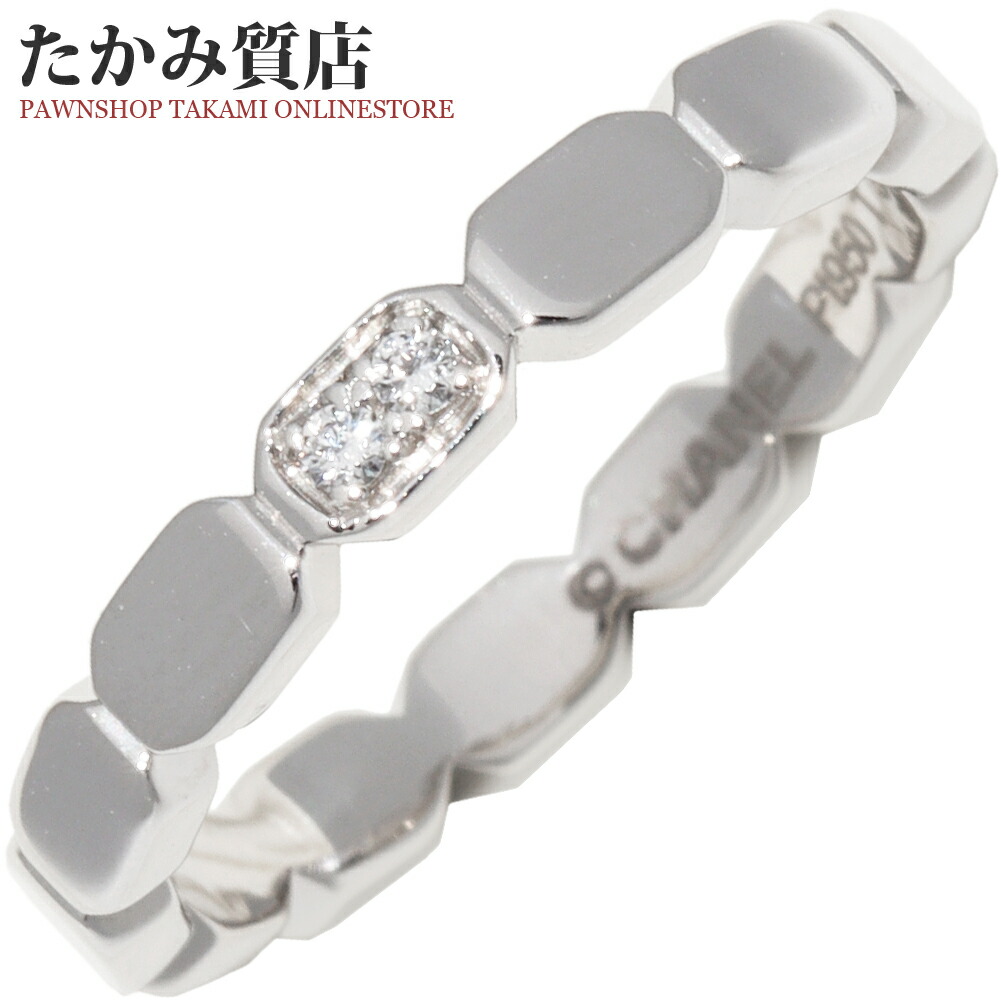 シャネル K18WG ダイヤ カメリア フルエタニティ リング(指輪) #56 シャネル CHANEL カメリア フルエタニティ ダイヤモンド リング