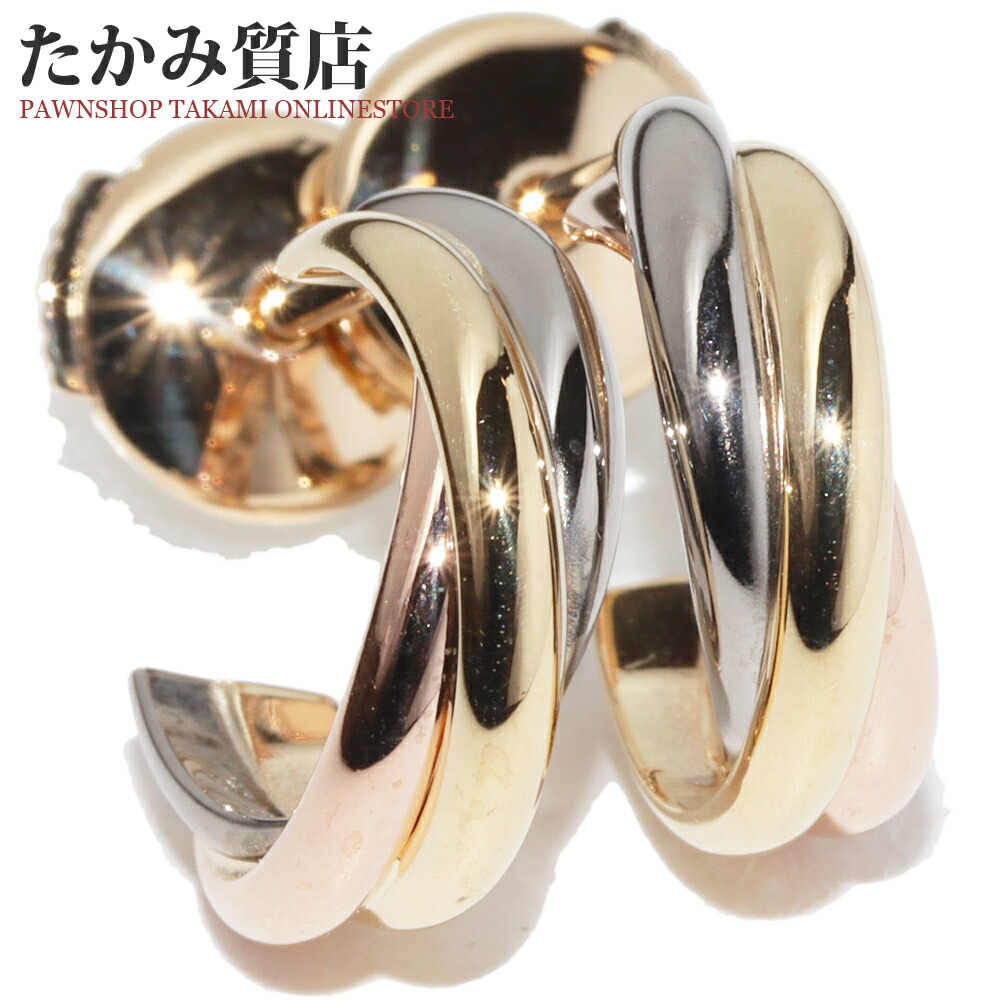 【磨き済み】カルティエ トリニティ フープ ピアス 片耳用 6460 磨き済み】カルティエ トリニティ フープ ピアス 片耳用 6460 磨き済み