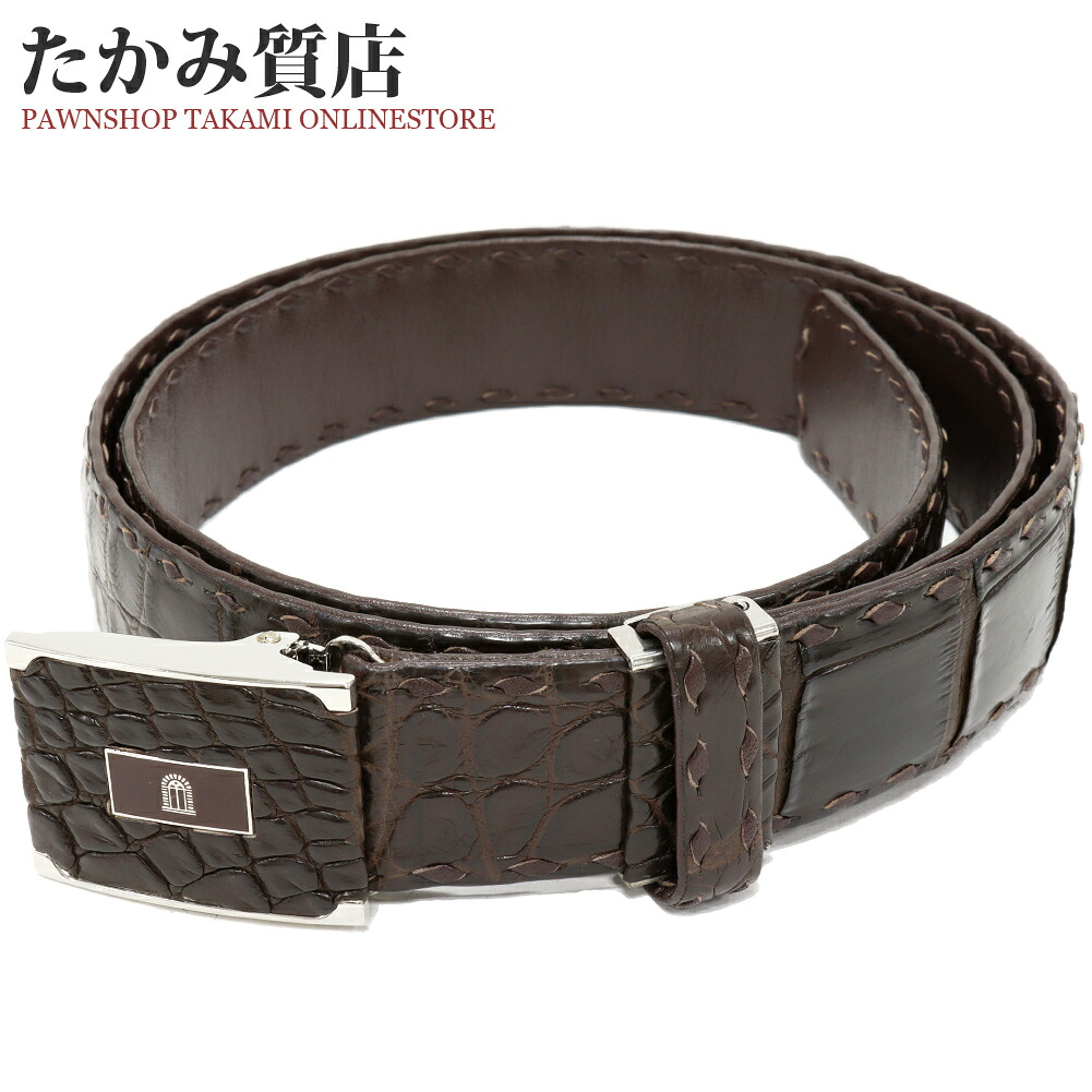 タケオニシダ ベルト マット加工クロコダイル 肚ワニ ブラウン SSバックル 10,792円