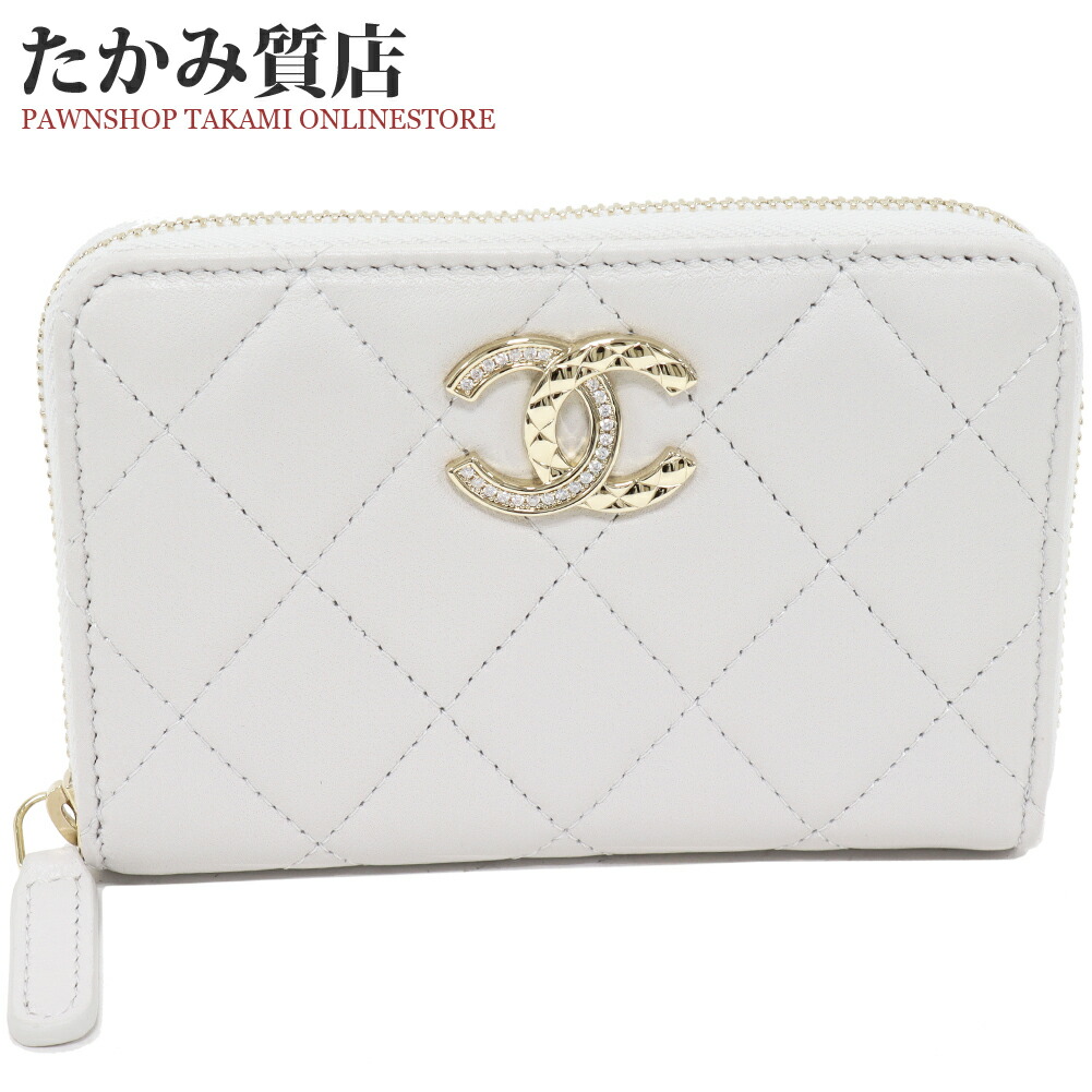 CHANEL コインケース　ラムスキン　シルバー金具　美品 楽天市場】シャネル コインケース シャネル19 ジップコイン