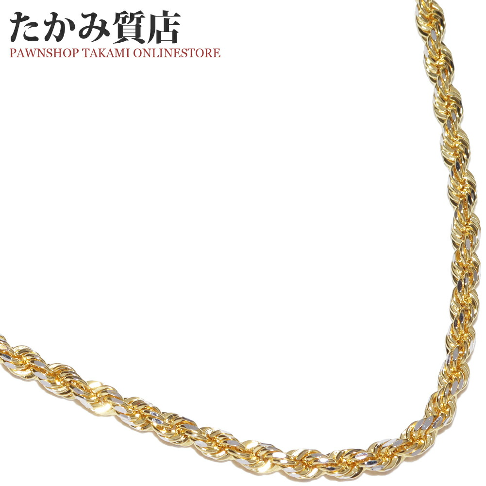 楽天市場】チェーンネックレス K18YG フィガロロープ チェーン