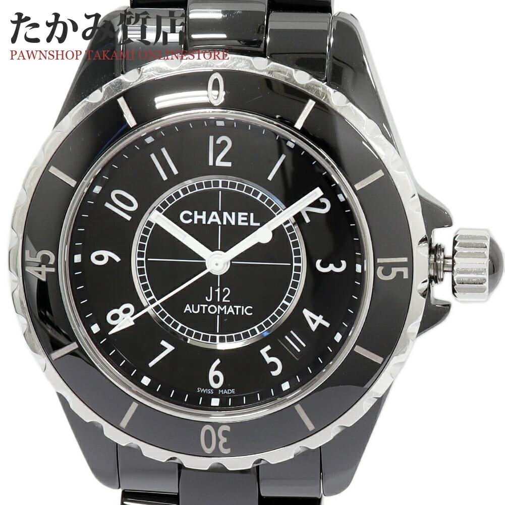 楽天市場】シャネル J12 38ミリ ブラックダイヤベゼル H0942 メンズ