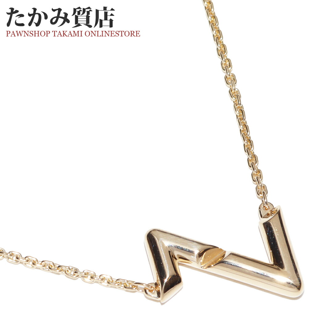ルイヴィトン ペンダントネックレス K18YG LVヴォルト アップサイドダウン ペンダントネックレス Q93868