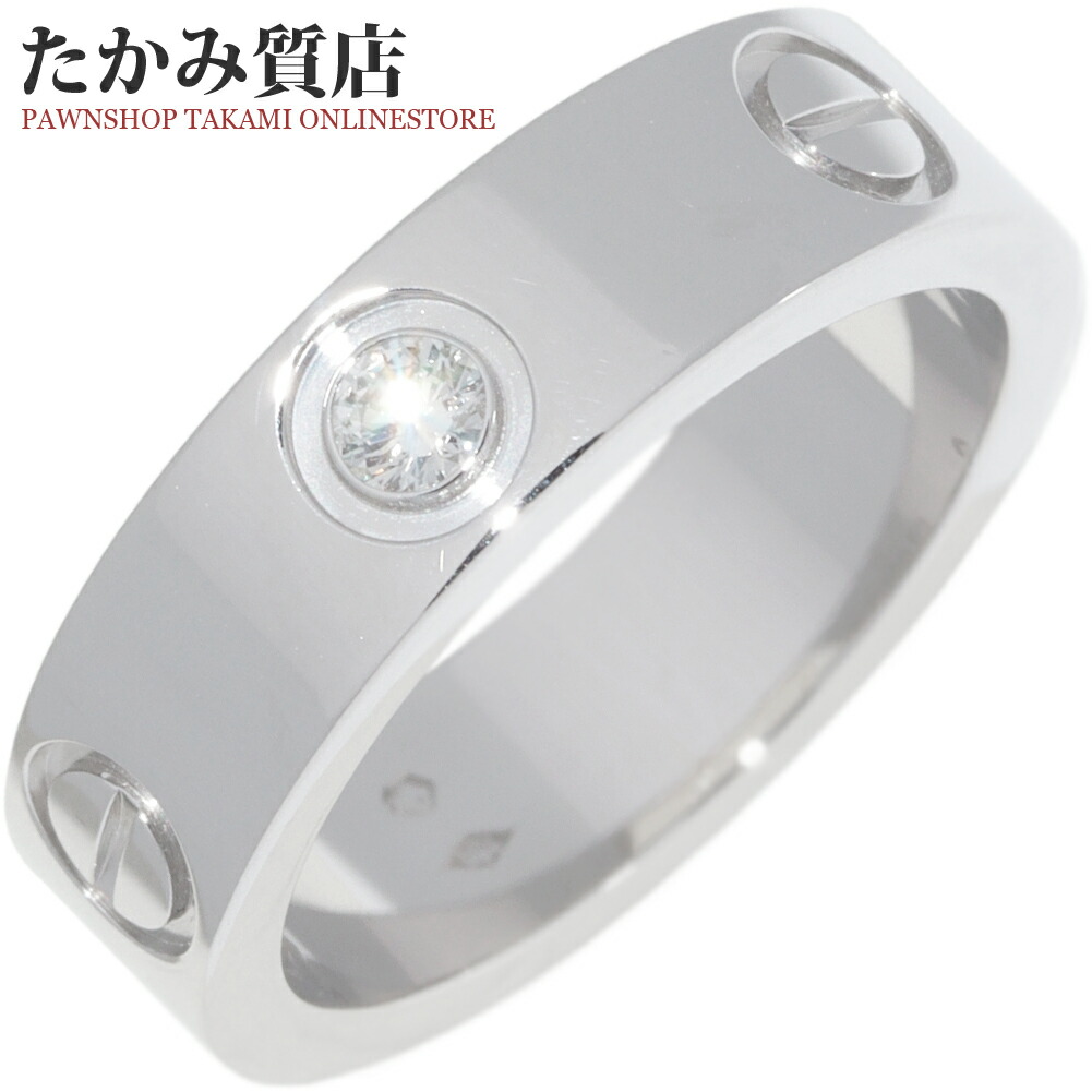 楽天市場】カルティエ 指輪 K18WG ダイヤ3P(0.22ct) ラブリング ハーフ