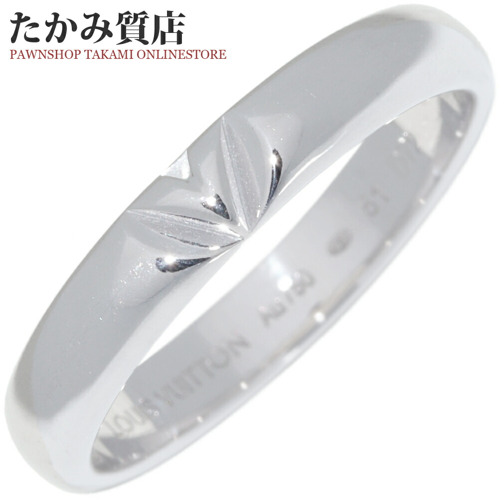 ルイヴィトン 指輪 K18WG マリッジリング LV ヴォルトミュルティ Q9O61E #51(11号)|たかみ質店店