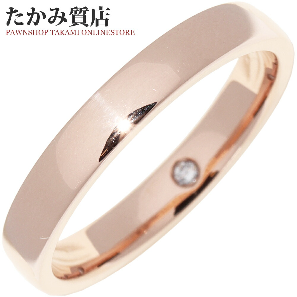 ショーメ 指環 K18PG シークレットダイヤ1P(0.02コンピュータ断層撮影法) エターナル ドゥ ショーメ リュバン マリッジリング 幅3.5粍 082556 #58(約17.5号)
