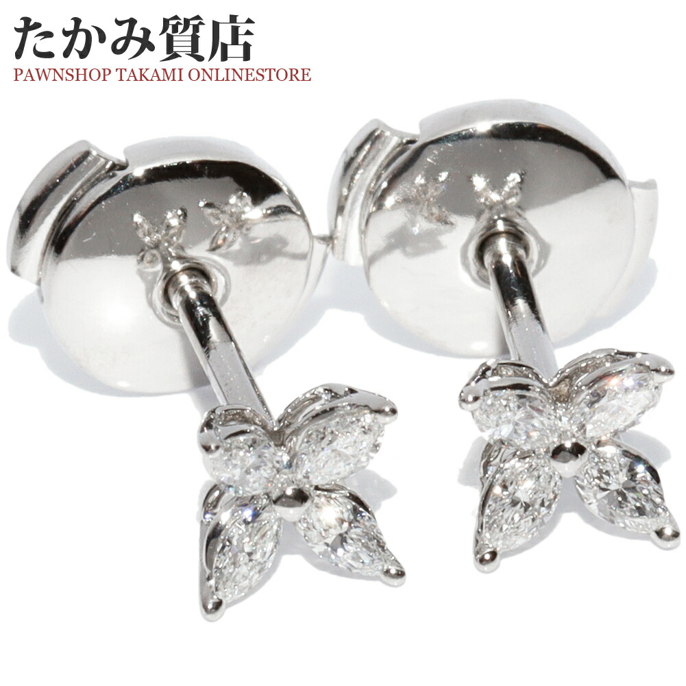 ティファニー ピアス Pt950 ダイヤ8P(0.19ct) ビクトリア ピアス ミニ