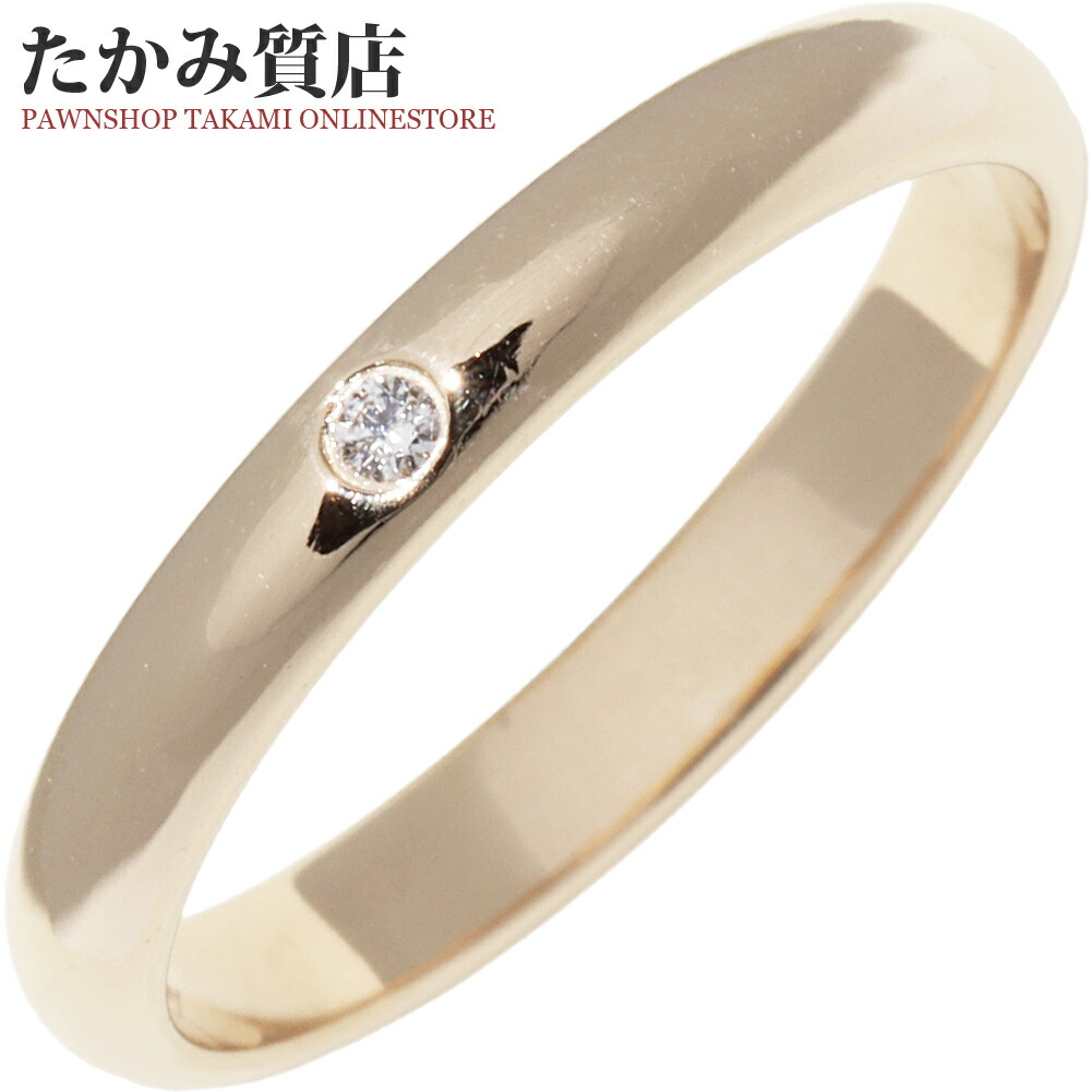 カルティエ 指輪 K18YG ダイヤ1P(0.01ct) クラシックウェディングリング 1895ウェディングリング 幅2.6ミリ B40576 #49(9号)