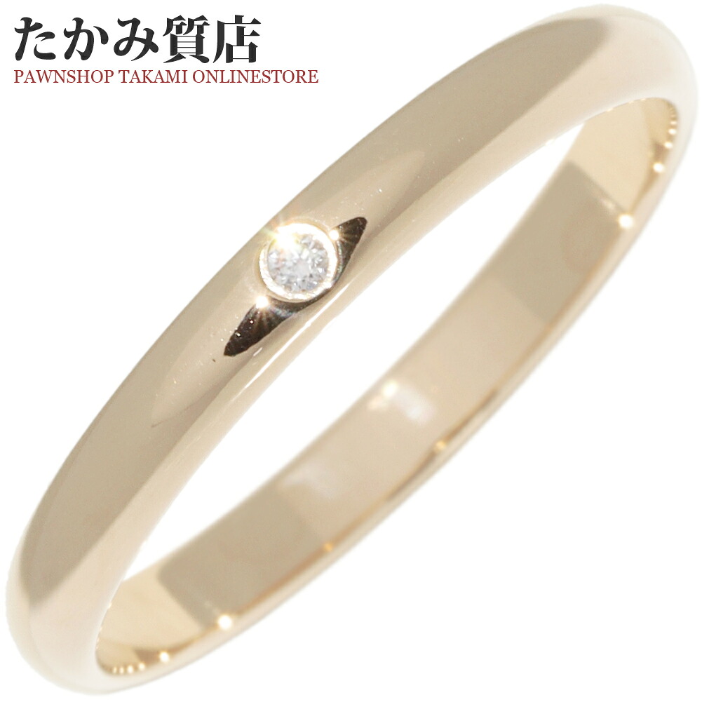 カルティエ 指輪 K18YG ダイヤ1P(0.01ct) 1895ウェディングリング クラシックウェディングリング 幅2.6ミリ B40576 #56(約15.5号)|たかみ質店店